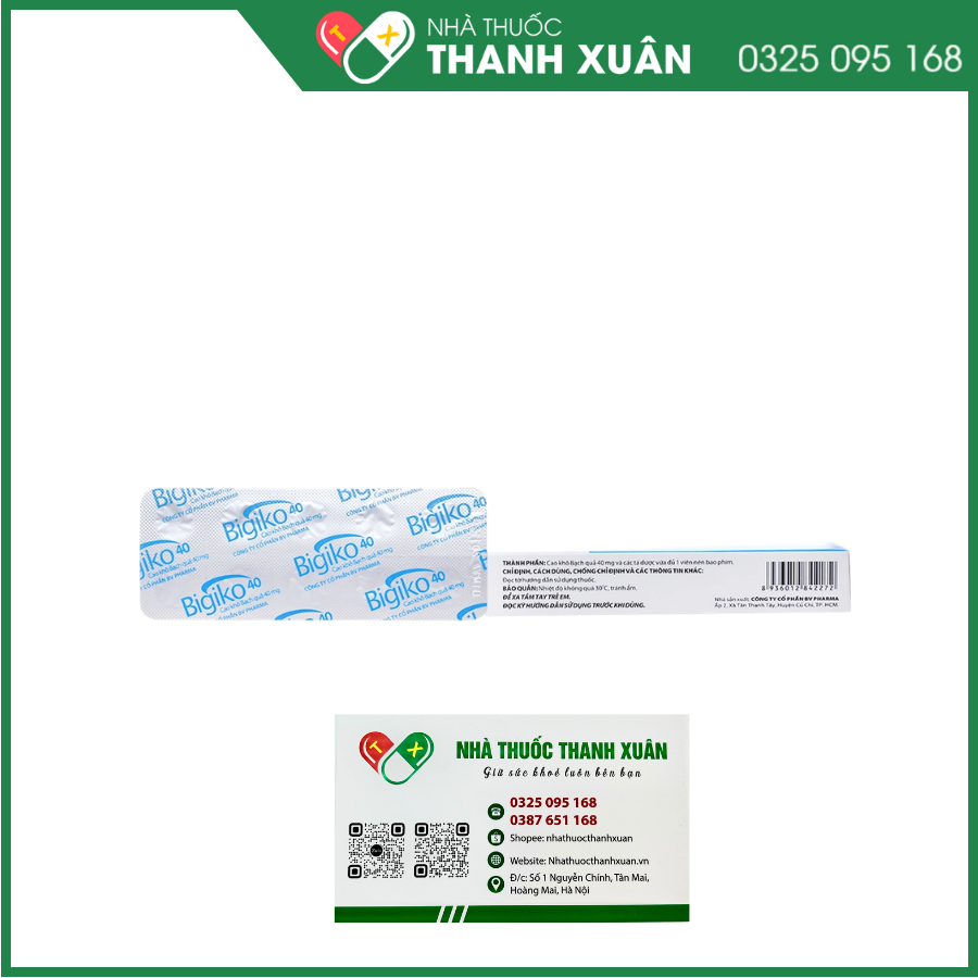 Bigiko 40 điều trị thiểu năng tuần hoàn máu não, suy giảm trí nhớ